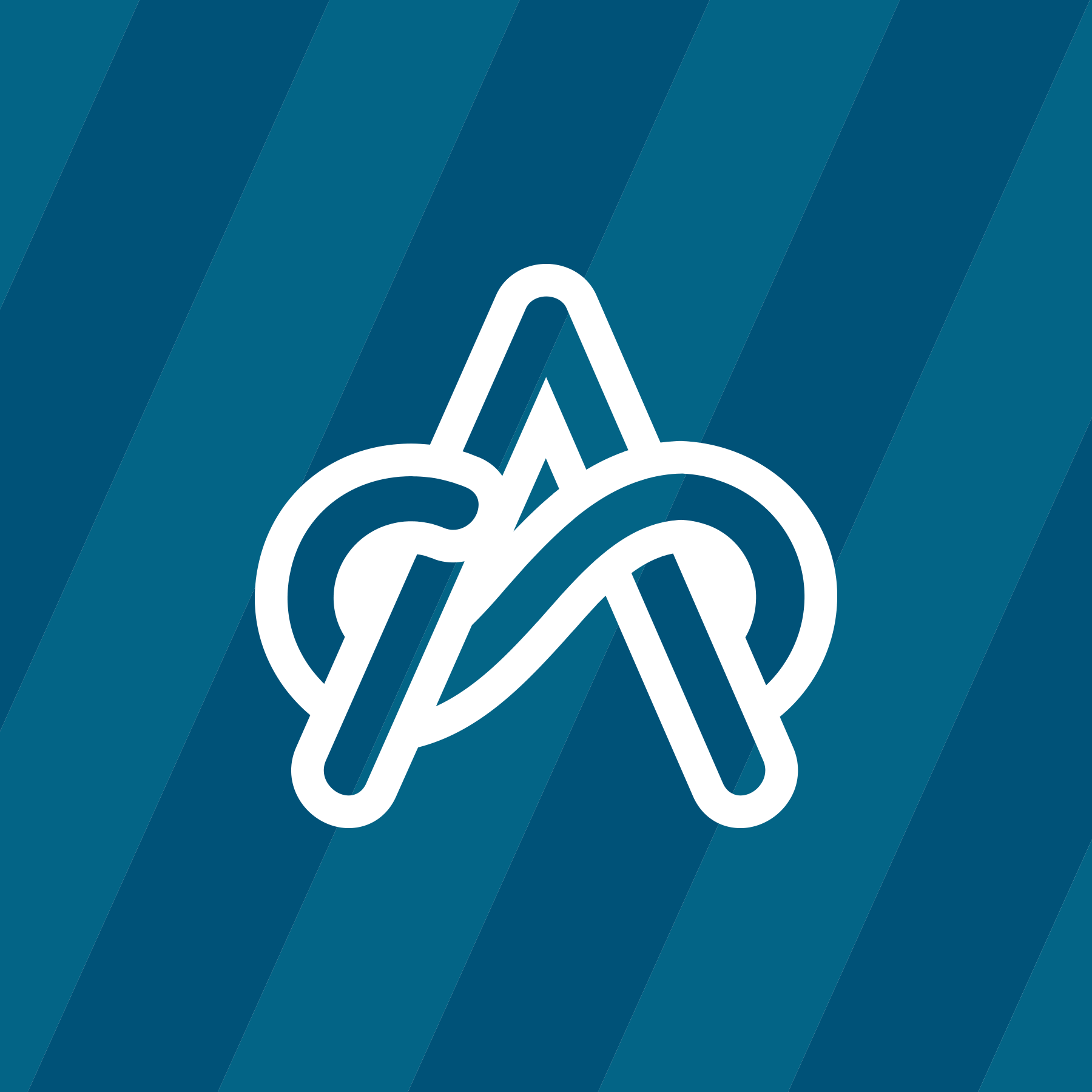 sport organisation logo design icon - white on blue backgound