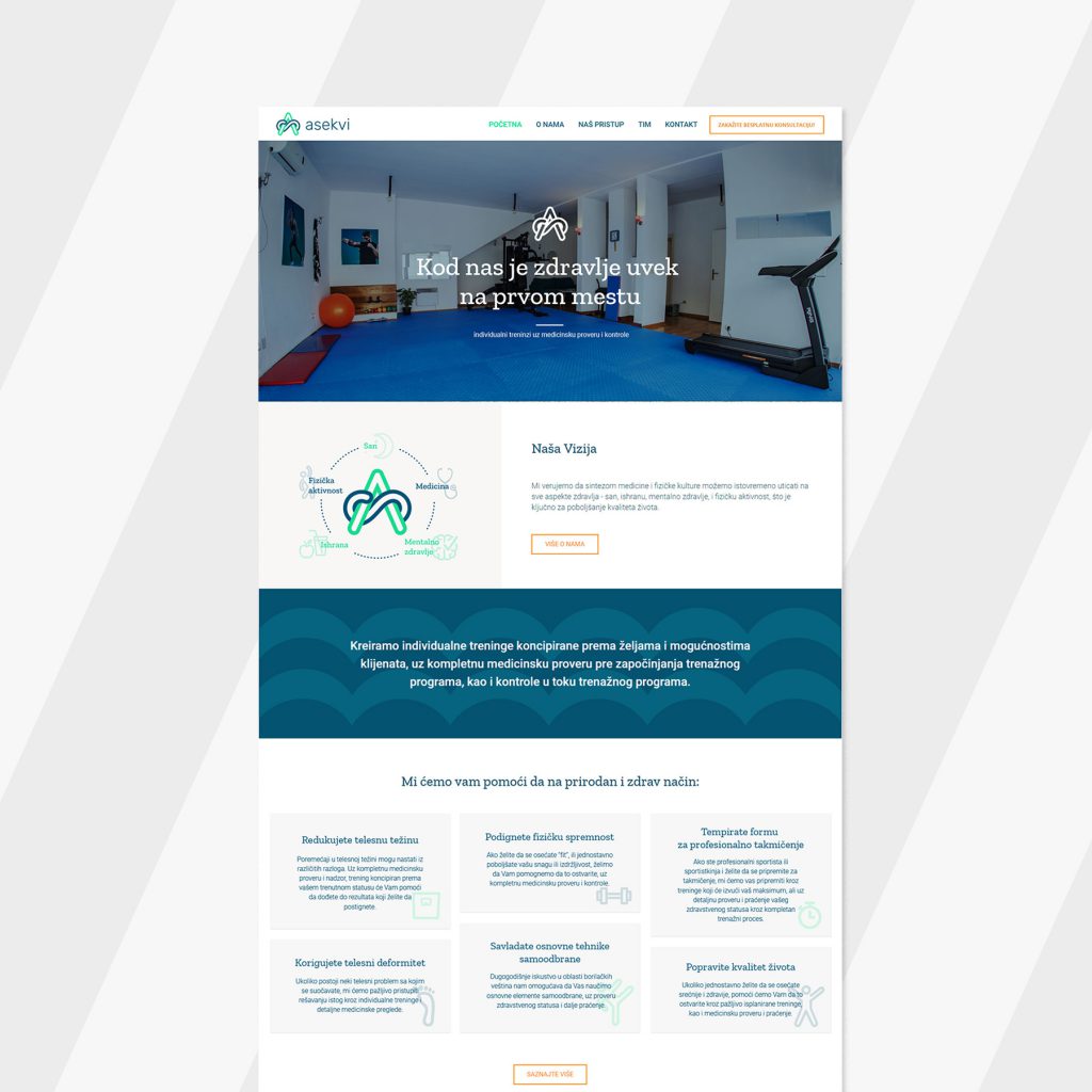 sport organisation website design - home page