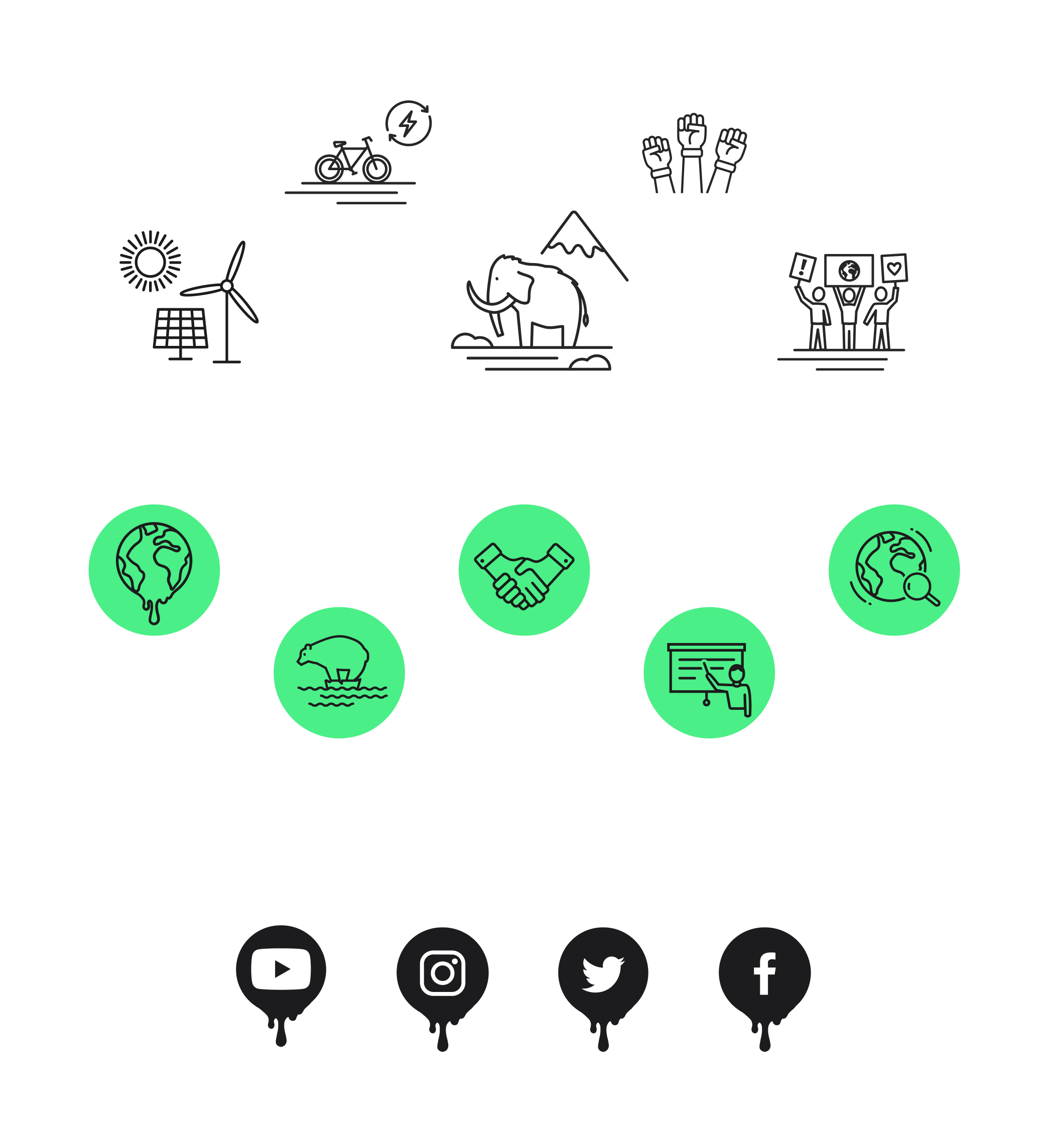 klima101 visual identity design- three different sets of icons