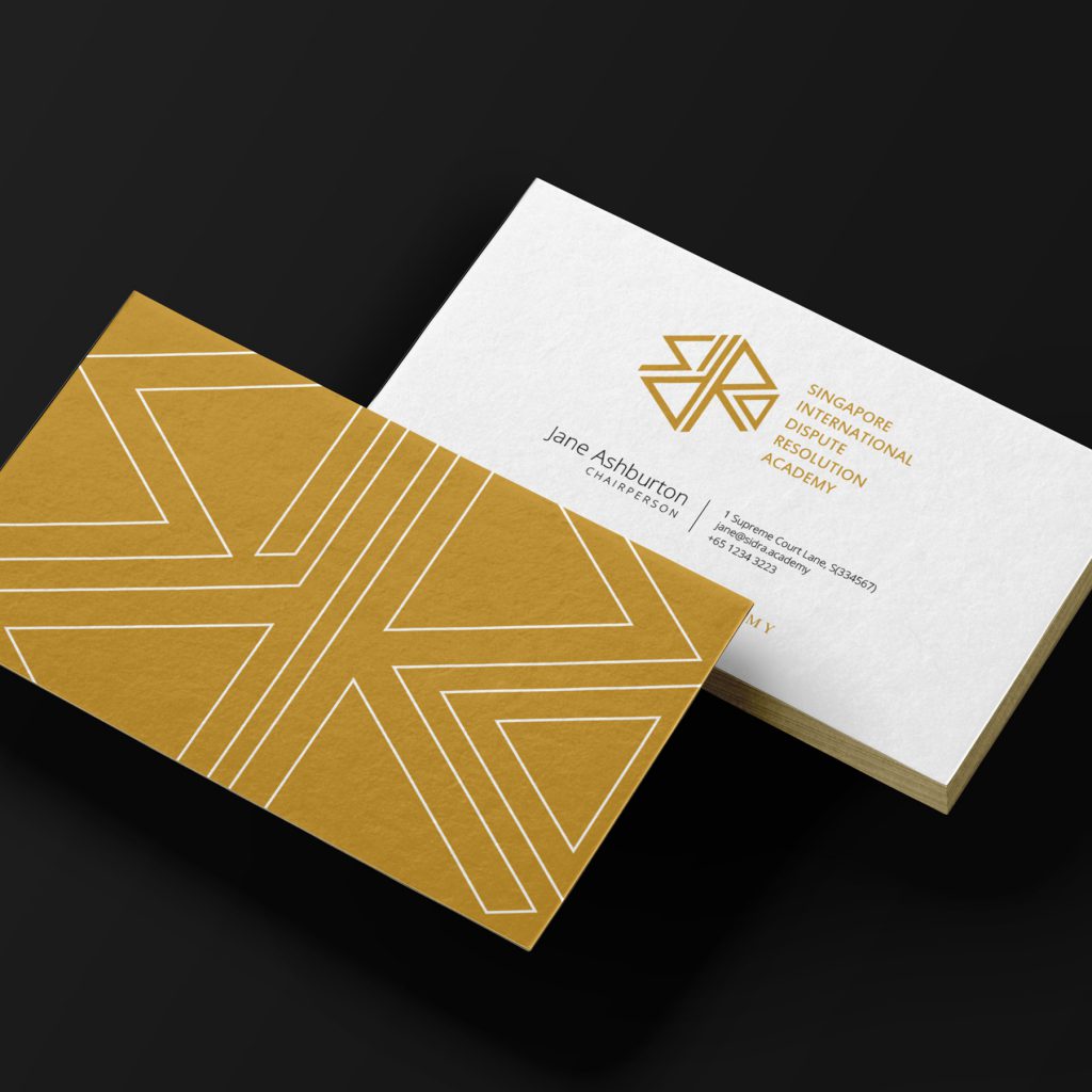 sidra logo design presented via business card mockup